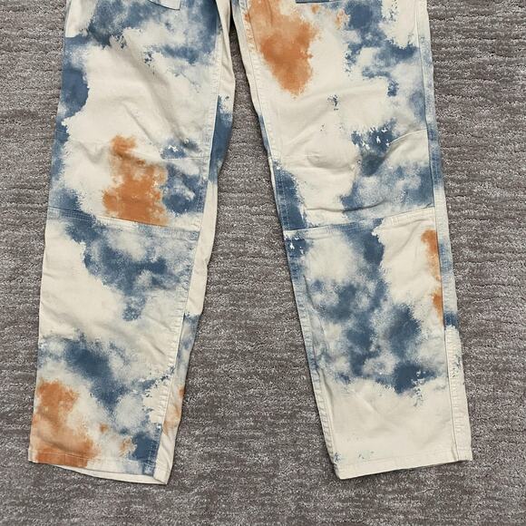 Pilcro Pants Womens 28 Cream Blue Rust Tie Dye The Wanderer Button Fly Utility - Picture 3 of 16
